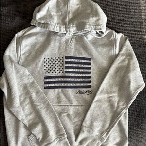 Polo by Ralph Lauren Gray Hoodie with Navy Flag Design